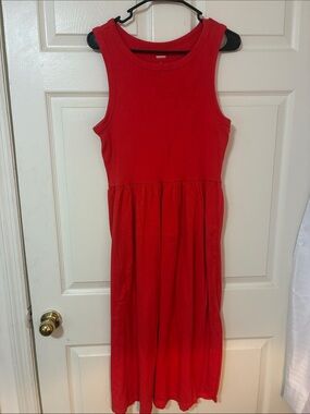Sonoma Coral Sleeveless Midi Jersey Dress